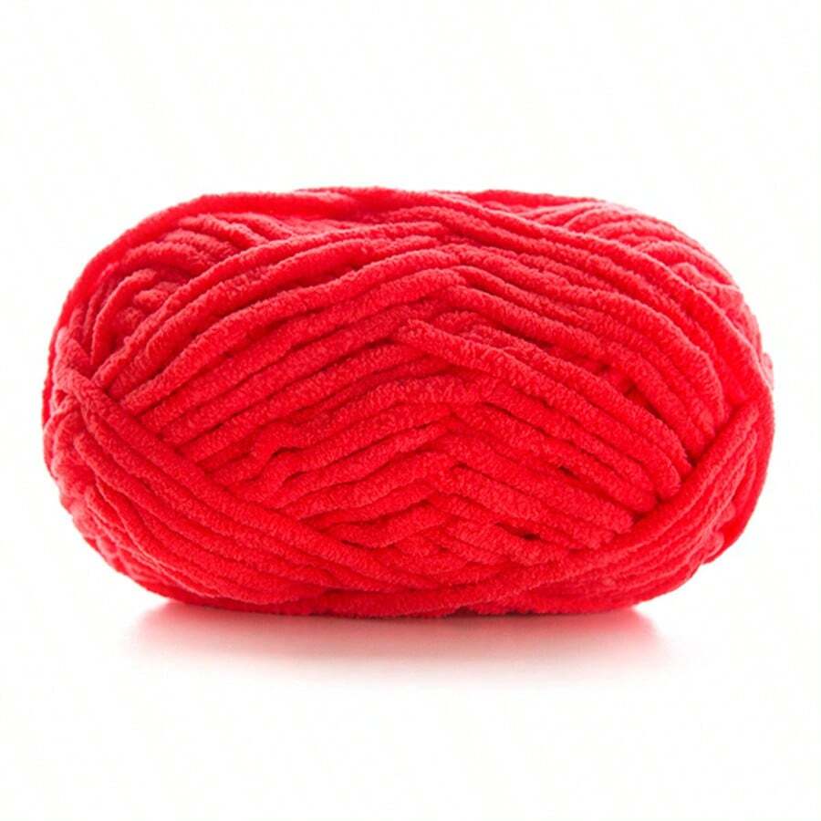 1入組50克粗壯溫暖舒適的手織毛線,適用於diy娃娃衣服、鞋子、禮物 - 紅色 - 查看 1