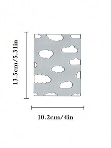 1pc Greeting Card Decorative Titanium Steel Cutting Die For Diy, Design Includes Blue Sky, White Clouds, Heart Shape, Sailboat, Small Grass - Baiyun - View 2