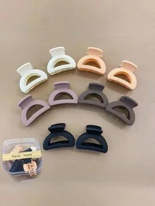 10 件装女孩随机颜色可爱、活泼、百搭时尚发夹适合日常使用 - 彩色 - 查看 4