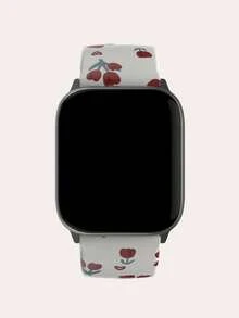 1入白色tpu手錶帶,紅色花卉圖案,適用於38/40/41/42/44/45/49mm蘋果手錶系列ultra/se/8/7/6/5/4/3/2/1 - 紅色 - 查看 4