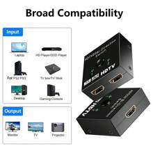 4k@60hz HDMI 兼容分配器、HDMI 兼容交换机、2 输入 1 输出 HDMI 兼容切换器、铝制 HDMI 兼容 2.0 双向交换机、支持 3d、4k、Hdr、兼容 Ps4/Xbox、Dvd、Fire Stick、Hdtv - 黑色 - 查看 2
