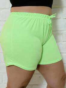 Plus Size Shorts - Màu xanh Bạc hà - Xem 5