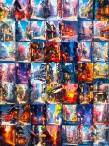 50pcs Beautiful And Healing Scenery Street Waterproof Decorative Stickers For Home, Notebook, Laptop, Water Bottle, Skateboard, Guitar Diy Decor, Office & Student Stationery Decoration, Festival & Birthday Gifts - Multicolor - View 1