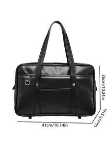 大容量工作旅行手提包,適合女大學生、初學者、白領,非常適合辦公室、工作、商務、通勤 - 黑色 - 查看 4