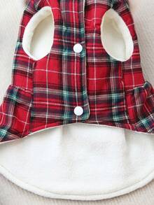 1件寵物狗蓬裙帶蝴蝶結,貓衣服,細的泰迪熊柯基比熊服裝,適用於小型犬、秋冬季,可水洗 - 紅色 - 查看 8