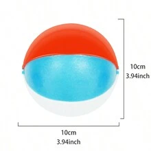1pc Swim Ring & Beach Ball Shaped Squeaky Dog Chew Toy - Blue and White - View 6