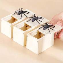 Prank Surprise Blind Box Toy (White Box With Random Insect), Wooden Spider Box Toy For Funny Prank, Diy Insect Box As Thanksgiving And New Year Gift, Festival And Party Atmosphere Toy, Parent-Child Interaction, One Surprise Gift Box (With Random Insect Inside) - Tricky Surprise Blind Box Toy (white Box, Random Bugs) - View 3