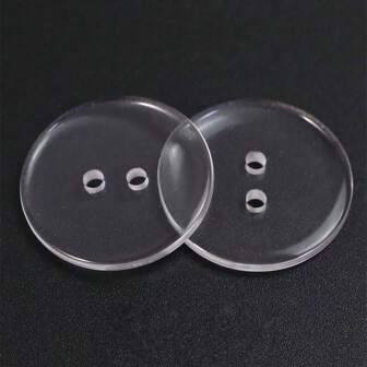 50 Pcs Transparent Resin Sewing Buttons, 2-Hole Craft Buttons, Round Resin Buttons For Sewing, Diy Scrapbooking And Holiday Decoration.