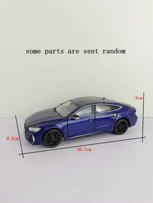 1pc 1/24 Scale Large High Performance Alloy Car Model Toy, Zinc Alloy Body With Openable Doors, Hood, Trunk, Movable Wheels, With Simulated Sound And Light Functions, Kid's Car Toy And A Perfect Birthday Gift For Kids. - Blue - View 3