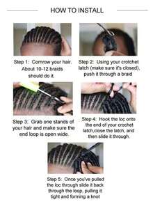 8寸1套 新款假辮鉤織捲曲新款柔軟辮鉤織合成女神辮編髮用 - 黑色 - 查看 7