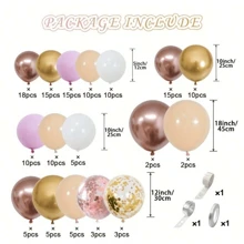 WellParti 143pcs Balloon Set, Pink And Rose Gold Balloon Arch Set, Gold Confetti Metallic Pastel Macaron Balloons, Suitable For Wedding, Birthday, Baby Shower, Anniversary, Graduation Party Decoration Supplies - Multicolor - View 4