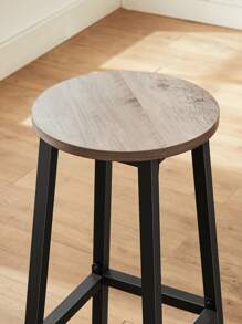 VASAGLE Set Of 2 Bar Stools High Kitchen Stools, Sturdy Steel Frame, 65 Cm Long, Easy Assembly, Industrial Style, Greige And Black - Black - View 8