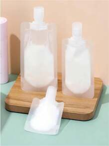 5/10 pezzi Set di borsette ricaricabili per viaggi, dispenser per shampoo, lozioni e cosmetici, borsette piatte ricaricabili da 30ml/50ml/100ml per casa e bagno, decorazione autunnale - Borsa per l'imballaggio della lozione - Visualizzare 8