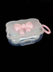 Apple Baby Pink Creative 3D Pink Ribbon Bowknot Wireless Earphone Protective Case, Compatible With Airpods 1/2 And AirPods 3/Pro/Pro2 - Multicolor - View 5