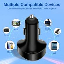 Maerknon 1入組黑色66W LED汽車充電器，5個端口快速充電，PD QC3.0 USB C汽車手機充電器，Type C適配器，適用於華為、小米、Type C快速充電汽車手機適配器 - 黑色 - 查看 8