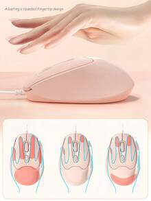 有線usb遊戲滑鼠,靜音,人體工學輕量級設計,兼容筆記本電腦、桌面電腦、平板電腦、智慧手機和大多數設備 - 奶茶粉 - 查看 8