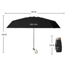 小巧輕便的旅行遮陽傘,防曬uv,適合旅行,輕巧攜帶,適用於戶外太陽和雨傘 - 黑色 - 查看 2