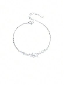 FOREVER QUEEN Brățară fluture din argint S925 Bijuterii cu lanț de modă de vară Cadouri pentru femei, fete, nuntă, logodnă, bijuterii de mireasă