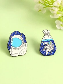 1個太空人和太空形狀的胸針 - 彩色 - 查看 2