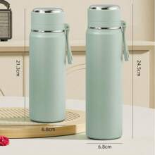 Thép không gỉ ( 18/10 ) Chai cách nhiệt , 500ml/600ml , Máy hút bụi , Nắp , Dung lượng lớn Đạn Chai , Có thể mang đi Và Tối giản , Ngoài trời Bình nước thể thao Với Nắp , Thích hợp Đối với Cắm trại , Tập thể dục , Văn phòng , Dã ngoại , Trường học , - Hồng - Xem 6