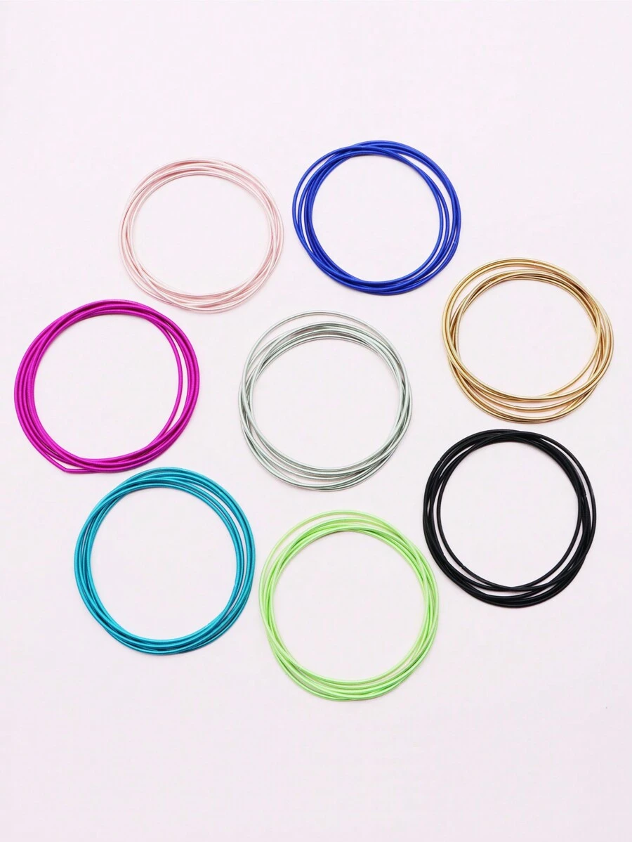 5pcs Stainless Steel Tiny Spring Bracelet Set For Fashion Women And Girls - Bracelet Set - View 1