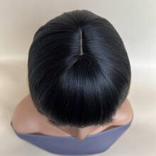 Mixed Brown Color Short Bob Wigs With Bangs 10 Inch Straight Wigs For Women Natural Synthetic Hair Replacement Wigs Heat Resistant Wigs For Daily Party Halloween Party - Black-brown - View 7