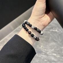 天然熔岩石和瑪瑙珠寶手鍊,兼容蘋果手表49mm 45mm 42mm 44mm男女時尚彈性手帶,兼容蘋果手表ultra 9 8 7 6 5 4 3 2 1 Se2 Se - 38/40/41mm - 查看 10