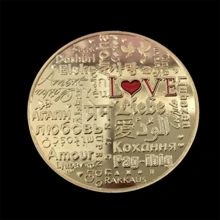 生日紀念幣,愛情紀念幣,金屬紀念幣,多種語言愛情幣,虛擬幣,紀念章,外幣金屬工藝品,家居裝飾和派對裝飾 - 愛情幣 - 查看 1