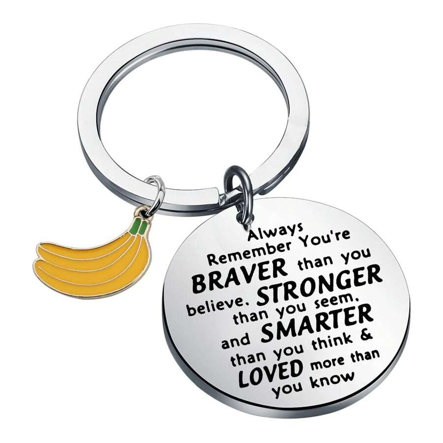 1入不限男女的不銹鋼香蕉鑰匙扣,創意可愛的背包裝飾鑰匙扣,是香蕉愛好者的禮物 - 香蕉001 - 查看 1