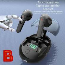 Oval-Shaped Wireless Headphones - Black - View 2