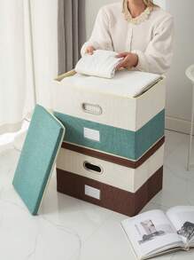 1pc Foldable Fabric Storage Box For Simple Storage Of Shoes, Underwear, Socks, Cds, Remote Controllers, Sweaters, Magazines, Stationery, Toys And Other Items - Red - View 8