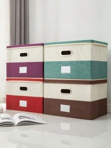 1pc Foldable Fabric Storage Box For Simple Storage Of Shoes, Underwear, Socks, Cds, Remote Controllers, Sweaters, Magazines, Stationery, Toys And Other Items - Red - View 5