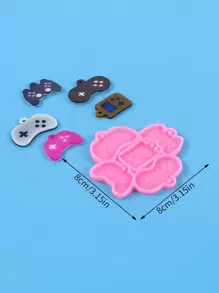 1 Khuôn nhựa silicon làm tay cầm chơi game Khuôn đúc nhựa làm tay cầm chơi game 5 ngăn lý tưởng để làm đồ trang sức và móc chìa khóa Quà tặng mặt dây chuyền tay cầm chơi game mini sáng tạo tự làm - Hồng - Xem 2