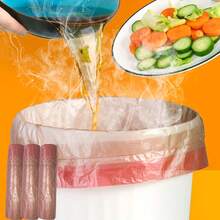 15入/卷帶自動封口的一次性拉繩垃圾袋,可用於廚房、浴室家庭使用,黃色,加厚攜帶式垃圾袋 - 黃色 - 查看 2