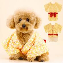 Nâng cấp Của bạn Thú cưng Phong cách : Kimono Đồ ngủ Với Thanh lịch Cung Và Thanh tú Hoa Mô hình , Thân thiện Con chó Đồ ngủ Đối với Chó nhỏ , Mèo , Và Chó con – Hoàn hảo Đối với A Sành điệu Và Thoải mái - Màu vàng - Xem 12