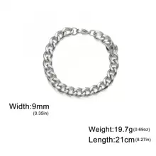 1 Miếng Không giới tính 3~10mm Rộng Thép không gỉ Chuỗi vòng tay , Hip Hop Cô gái Goth hiện đại Phụ kiện trang sức , Sinh nhật/ Liên hoan Qủa tặng Cho bạn trai Hoặc Bạn gái - Bạc - Xem 23