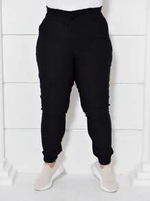 Plus Size Pants - 黑色 - 查看 1