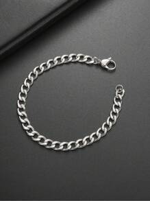 1 Miếng Không giới tính 3~10mm Rộng Thép không gỉ Chuỗi vòng tay , Hip Hop Cô gái Goth hiện đại Phụ kiện trang sức , Sinh nhật/ Liên hoan Qủa tặng Cho bạn trai Hoặc Bạn gái - Bạc - Xem 6