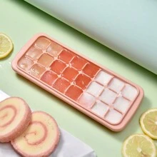 1pc Silicone Ice Cube Tray Freezer Mold For Homemade Baby Food, Ice Ball, Small Ice Block - Pink - View 1