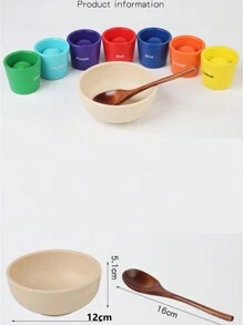 蒙特梭利教學球7色人和杯子顏色配對球捏珠遊戲1-4歲早期教育玩具 - 彩色 - 查看 7