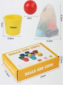 蒙特梭利教學球7色人和杯子顏色配對球捏珠遊戲1-4歲早期教育玩具 - 彩色 - 查看 8