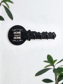 1 件創意簡約壁掛式鑰匙裝飾掛鉤,新穎木板和小鐵掛鉤設計壁掛式掛鉤,用於存放鑰匙、清潔用品等,非常適合浴室、衛生間、廚房、儲藏室牆壁裝飾儲物 - 彩色 - 查看 2