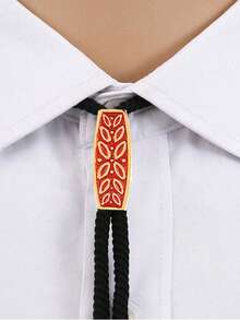 LikeWindy 1個男士復古撞色馬術領結西部牛仔領帶,街頭時尚項鍊,男女復古領結 - 綠色 - 查看 7