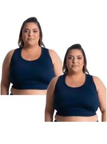 Plus Size Sports Bras - Blue - View 1