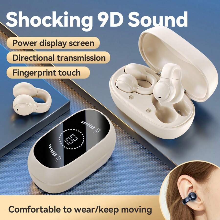 White M47 Wireless Earphones Clip In The Ear Wireless Sports Music