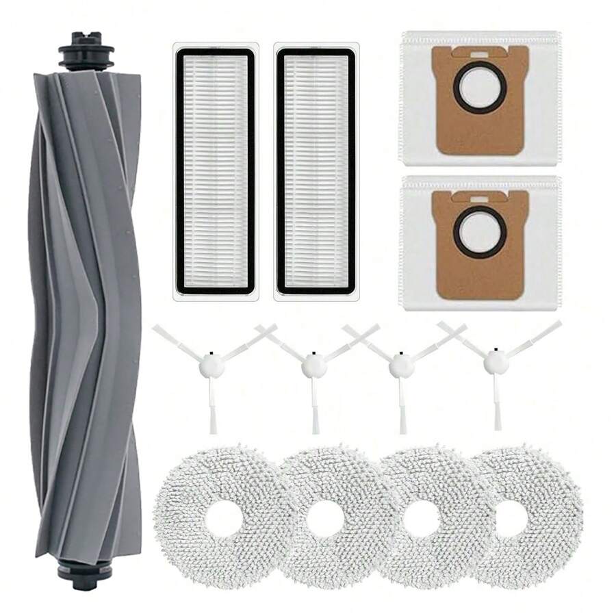 For Dreame L10s Ultra/ L10 Ultra, Replacement Parts Set Compatible With Xiaomi X10+ Robot Vacuum Cleaner With 2 Dust Bags, 1 Main Brush, 4 Mop Pads, 2 HEPA Filters, 4 Side Brushes - Quantity - View 1