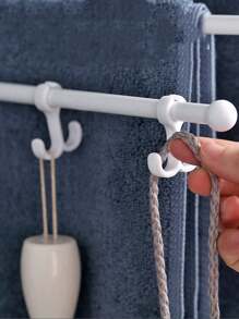 1pc No Drill White Minimalist Foldable Towel Rack(Random Color) - Multicolor - View 6