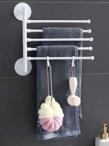 1pc No Drill White Minimalist Foldable Towel Rack(Random Color) - Multicolor - View 1