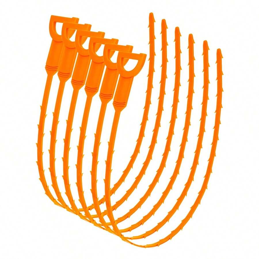 1pc Drain Toilet Plunger With Hook For Hair Clogs Cleaning Tool - Orange - View 1