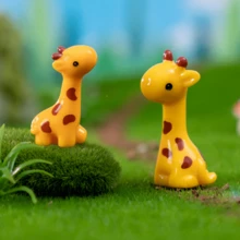 5入組/套可愛的長頸鹿和兔子迷你人偶,適用於家庭和辦公桌微型景觀動物裝飾飾品 - 小兔子和長頸鹿 - 查看 7